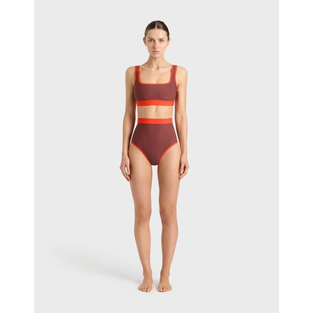 BONDI BORN Women's Purple Orange Jayde Bikini Top Size XS